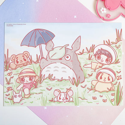 Totoro & Chupadoodles Friends A5 Postcard Print