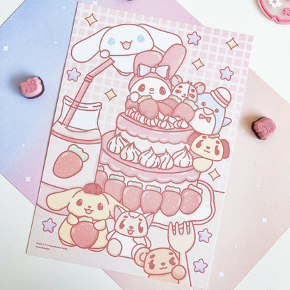 Sanrio & The Chupadoodles Family A5 Postcard Print