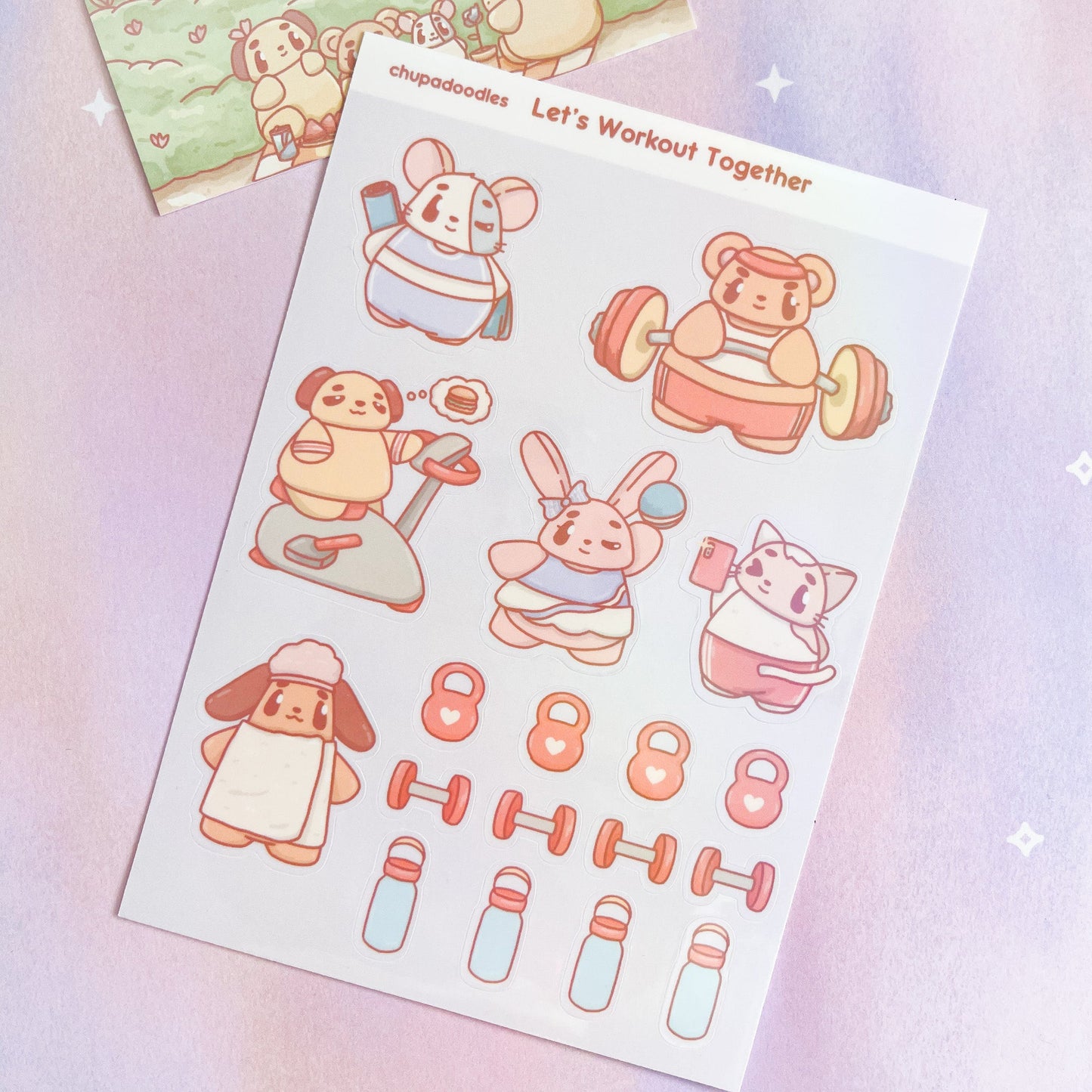 Workout With Chupadoodles Holo Sticker Sheet