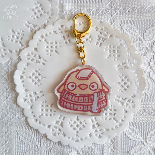 Duck in an onsen epoxy keychain by Chupadoodles, double-sided kawaii bag charm