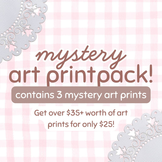 Mystery Art Print Pack - 3 Cute Art Prints