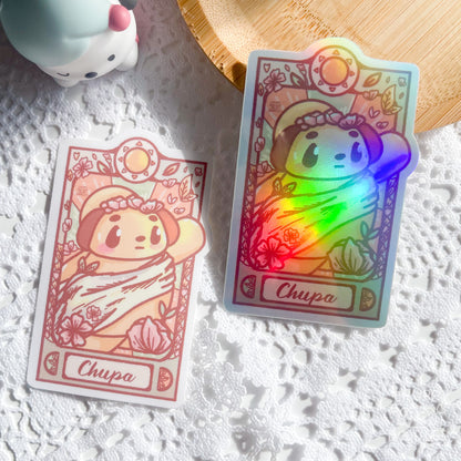 Art Nouveau Chupa Sun Die Cut Sticker (Full Holo/White Matte)