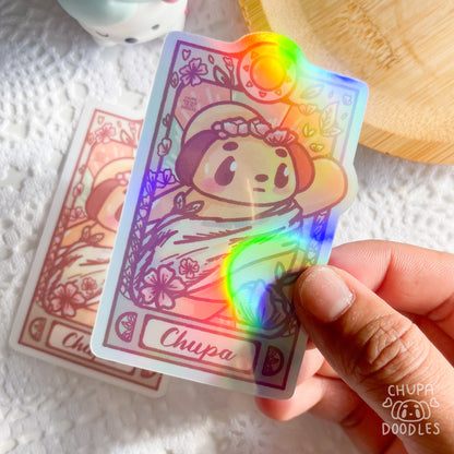 Art Nouveau Chupa Sun Die Cut Sticker (Full Holo/White Matte)