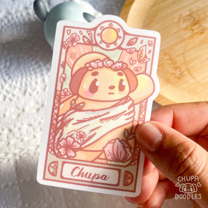 Art Nouveau Chupa Sun Die Cut Sticker (Full Holo/White Matte)