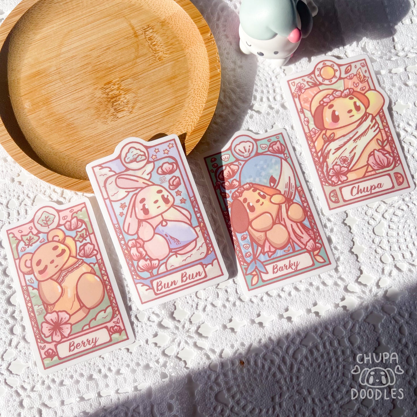 Art Nouveau in Sakura Die Cut Sticker Bundle (Full Holo/White Matte)