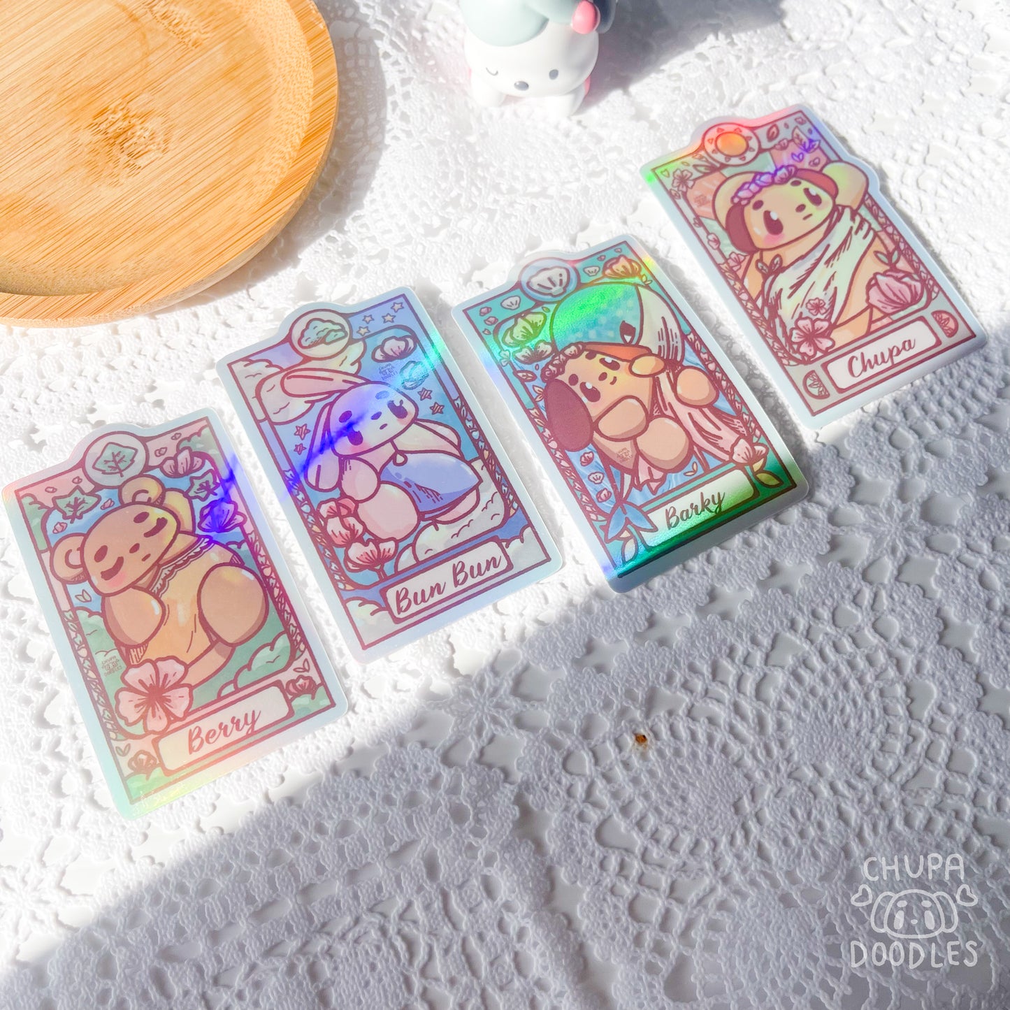 Art Nouveau in Sakura Die Cut Sticker Bundle (Full Holo/White Matte)