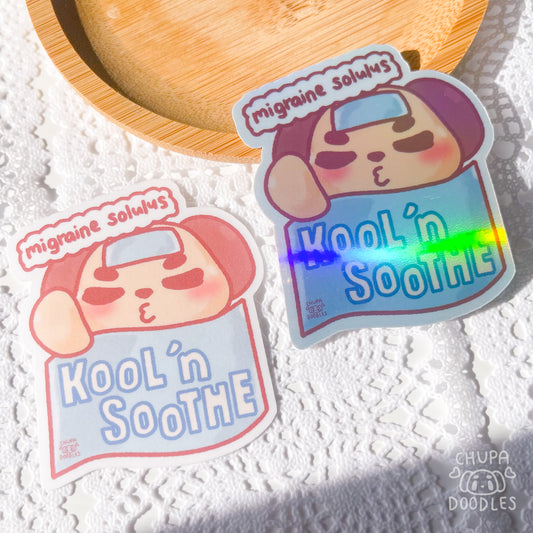 Migraine Solulus Kool Patch Die Cut Sticker (Full Holo/White Matte)