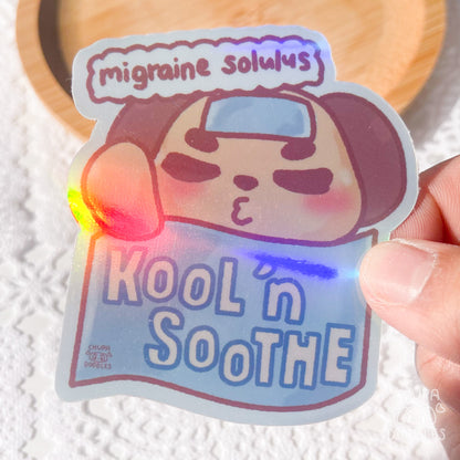 Migraine Solulus Kool Patch Die Cut Sticker (Full Holo/White Matte)