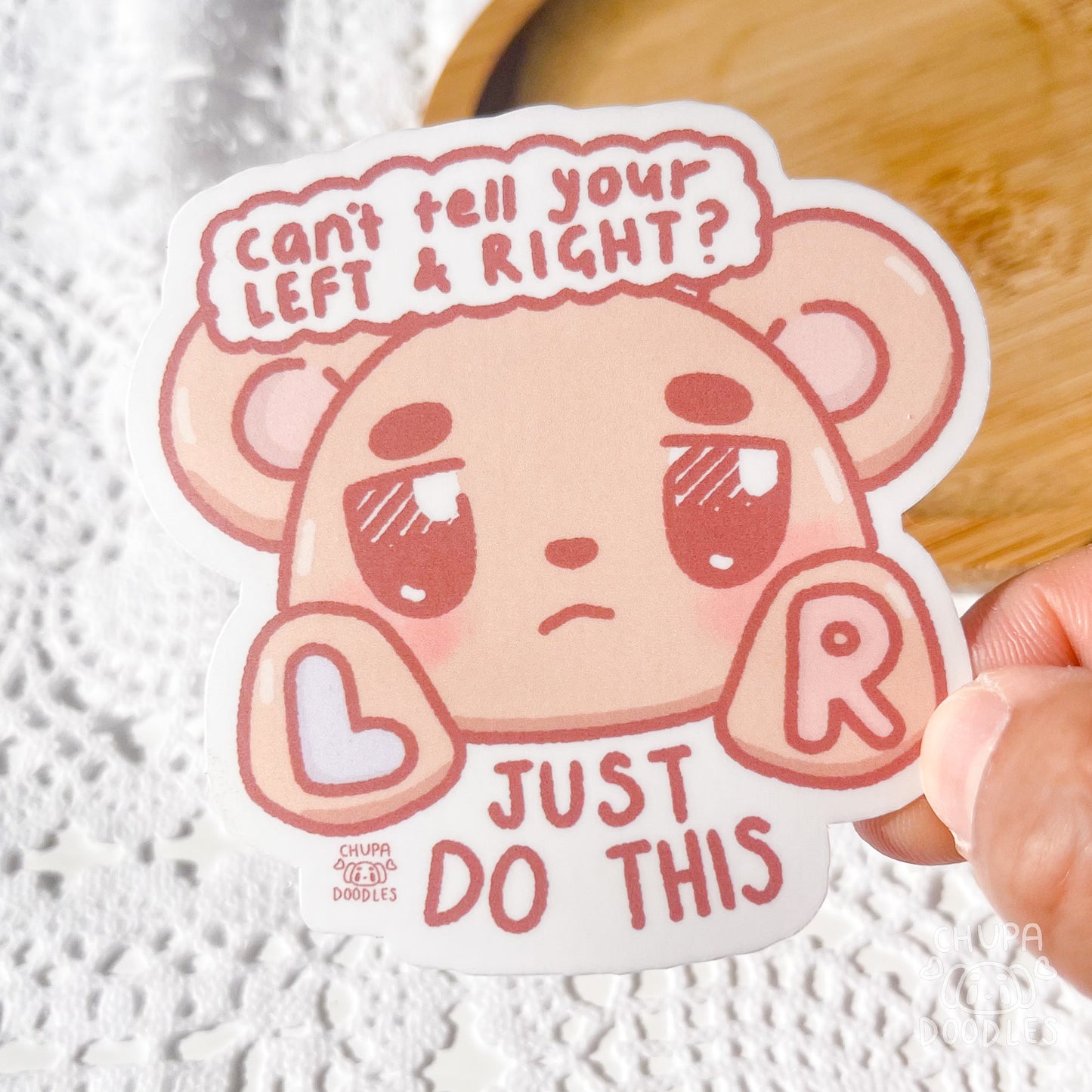 Left & Right Cute Sticker (Matte Finish)-chupadoodles