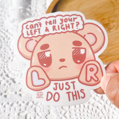 Left & Right Die Cut Sticker (Full Holo/White Matte)