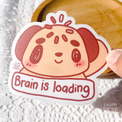 Brain Is Loading Die Cut Sticker (Full Holo/White Matte)