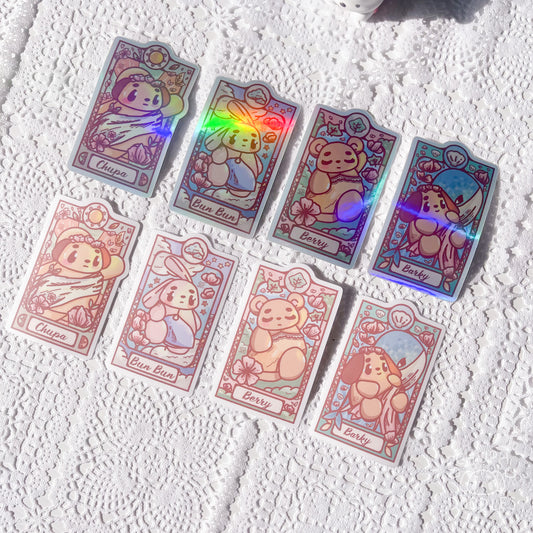 Art Nouveau in Sakura Die Cut Sticker Bundle (Full Holo/White Matte)