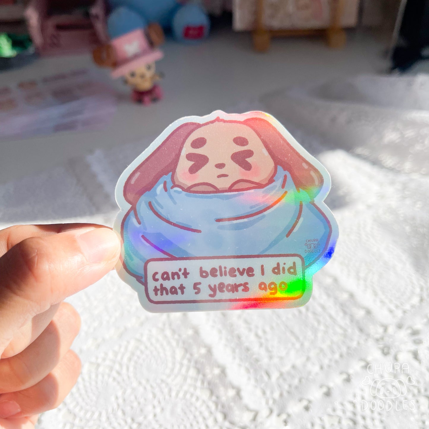 Can't Believe I Did That 5 Years Ago Die Cut Sticker (Full Holo/White Matte)