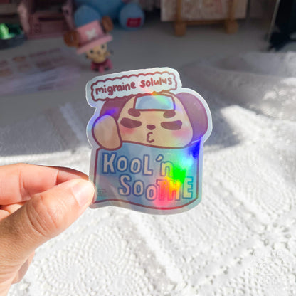 Migraine Solulus Kool Patch Die Cut Sticker (Full Holo/White Matte)