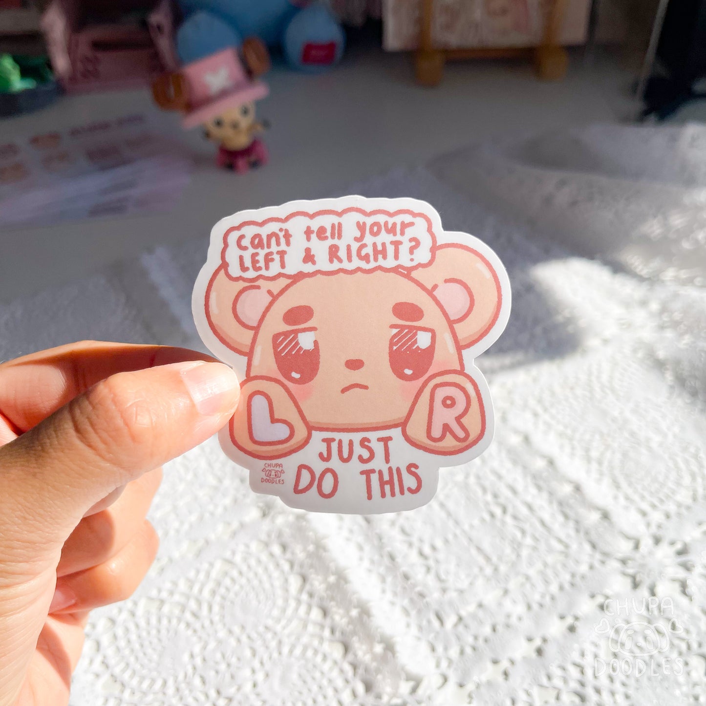 Left & Right Die Cut Sticker (Full Holo/White Matte)