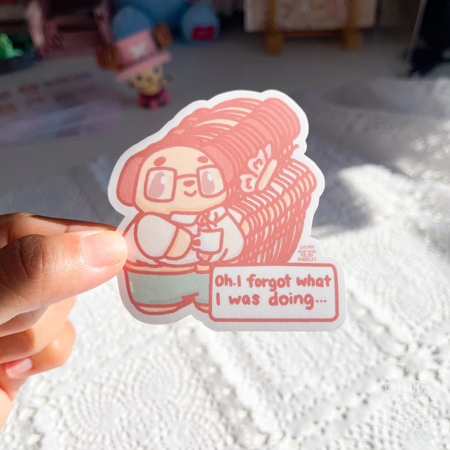 Oh I Forgot What I Was Doing Die Cut Sticker (Full Holo/White Matte)