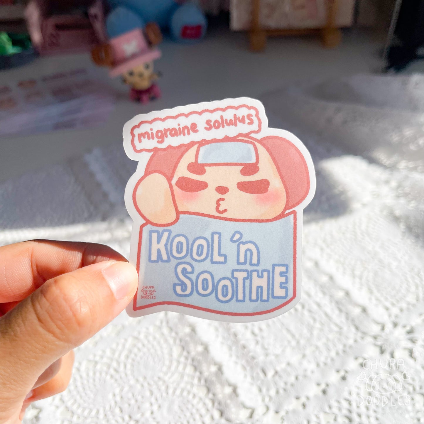 Migraine Solulus Kool Patch Die Cut Sticker (Full Holo/White Matte)