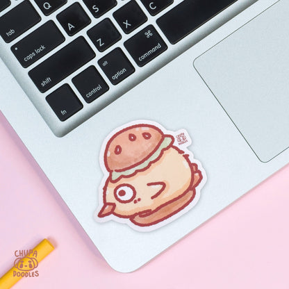 Duck Burger Die Cut Sticker (Matte Finish)