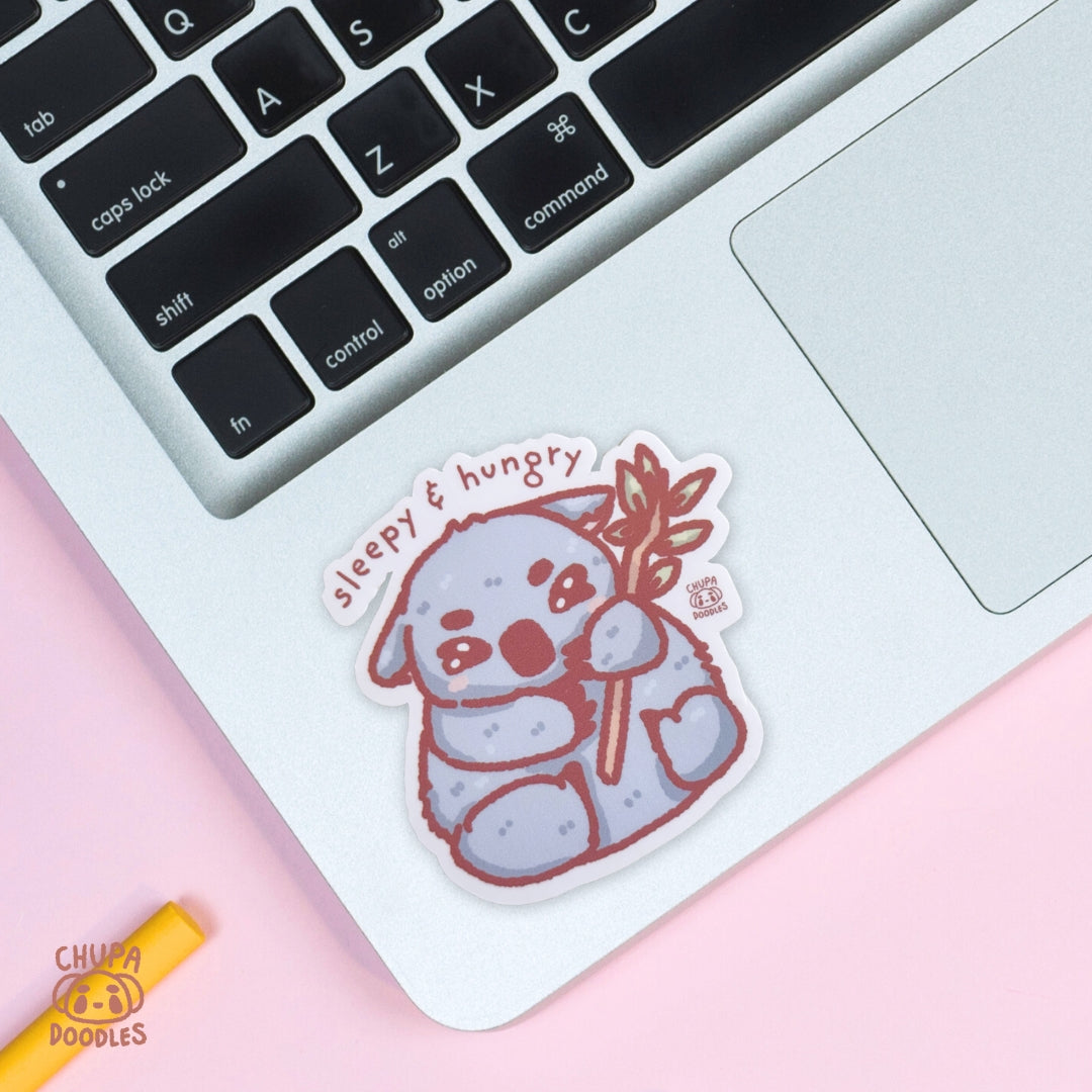 Sleepy Koala Cute Sticker (Matte Finish)