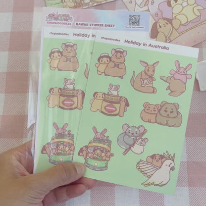 Aussie Animals Cute Sticker Sheet