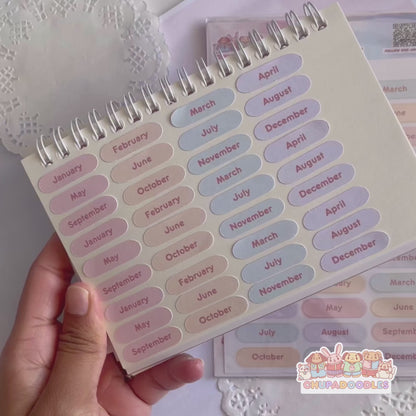 Months Of The Year Planner Sticker Sheet