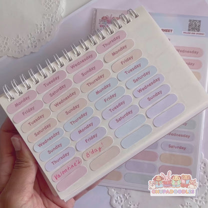 Days Of The Week Planner Sticker Sheet