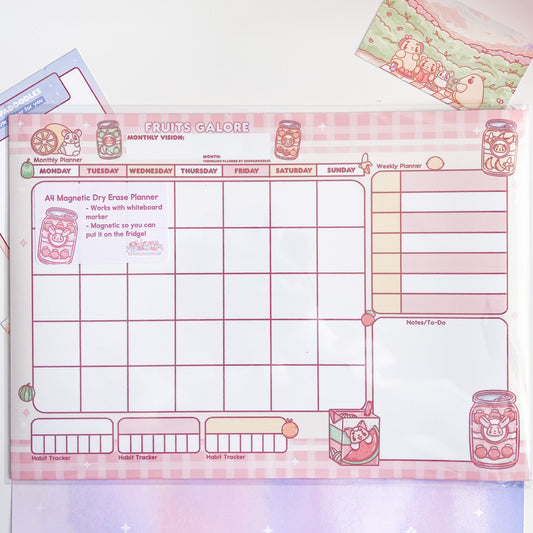 Fruits Galore Reusable Magnetic A4 Planner