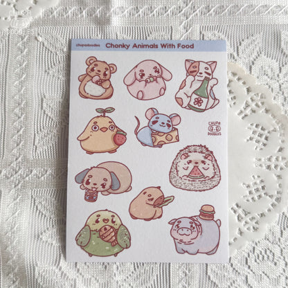 Chunky animal sticker peeled and applied, translucent washi paper