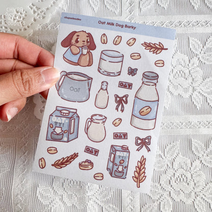 Barky washi stickers with size reference, 8.9 x 12.1 cm sheet