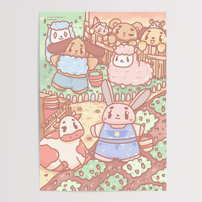 Strawberry Alpaca Farm Original A5 Postcard Print