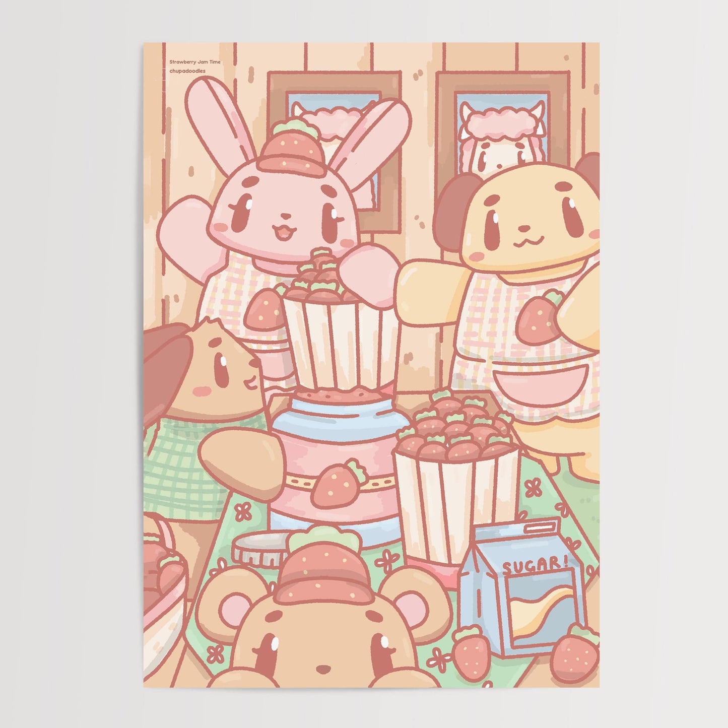 Let’s Make Strawberry Jam Original A5 Postcard Print