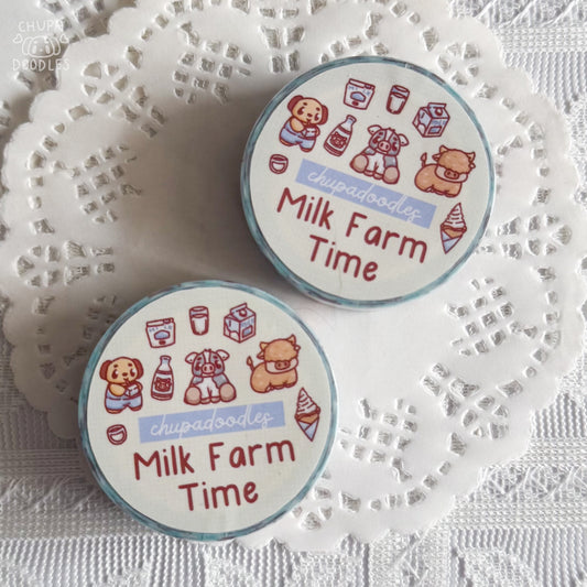 Milk Farm Chupa washi tape roll detail, 10 m washi paper tape