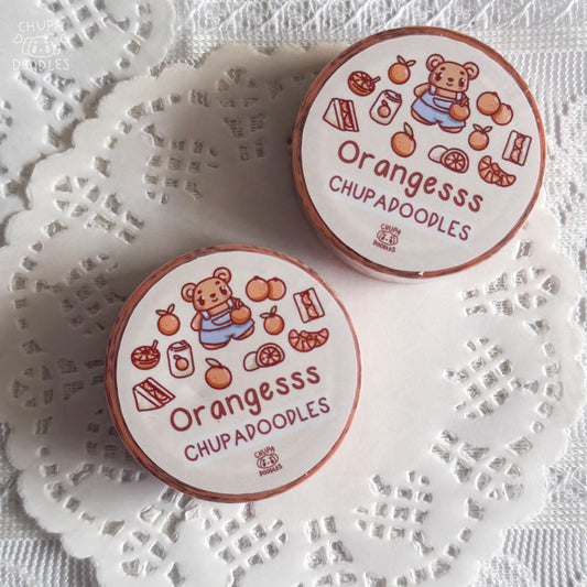 Oranges & Berry washi tape with size reference, 15 mm decorative tape