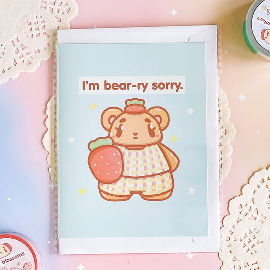 I’m Bear-y Sorry (Apology Greeting Card)