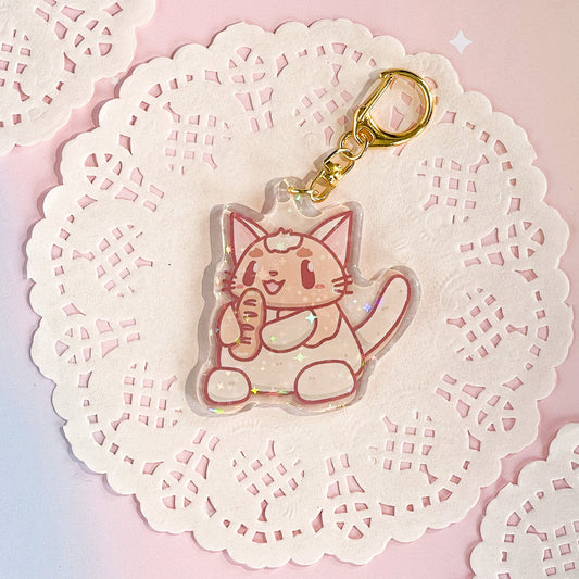 Cat Baguette Holo Keychain (Chunky)