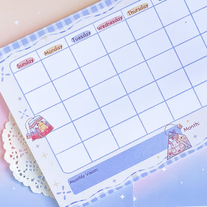 A4 Tea Party Kawaii Monthly Planner Notepad