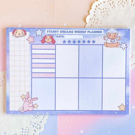 A5 Starry Dreams Weekly Planner Notepad