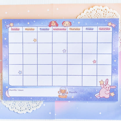 A4 Starry Dreams Monthly Planner Notepad