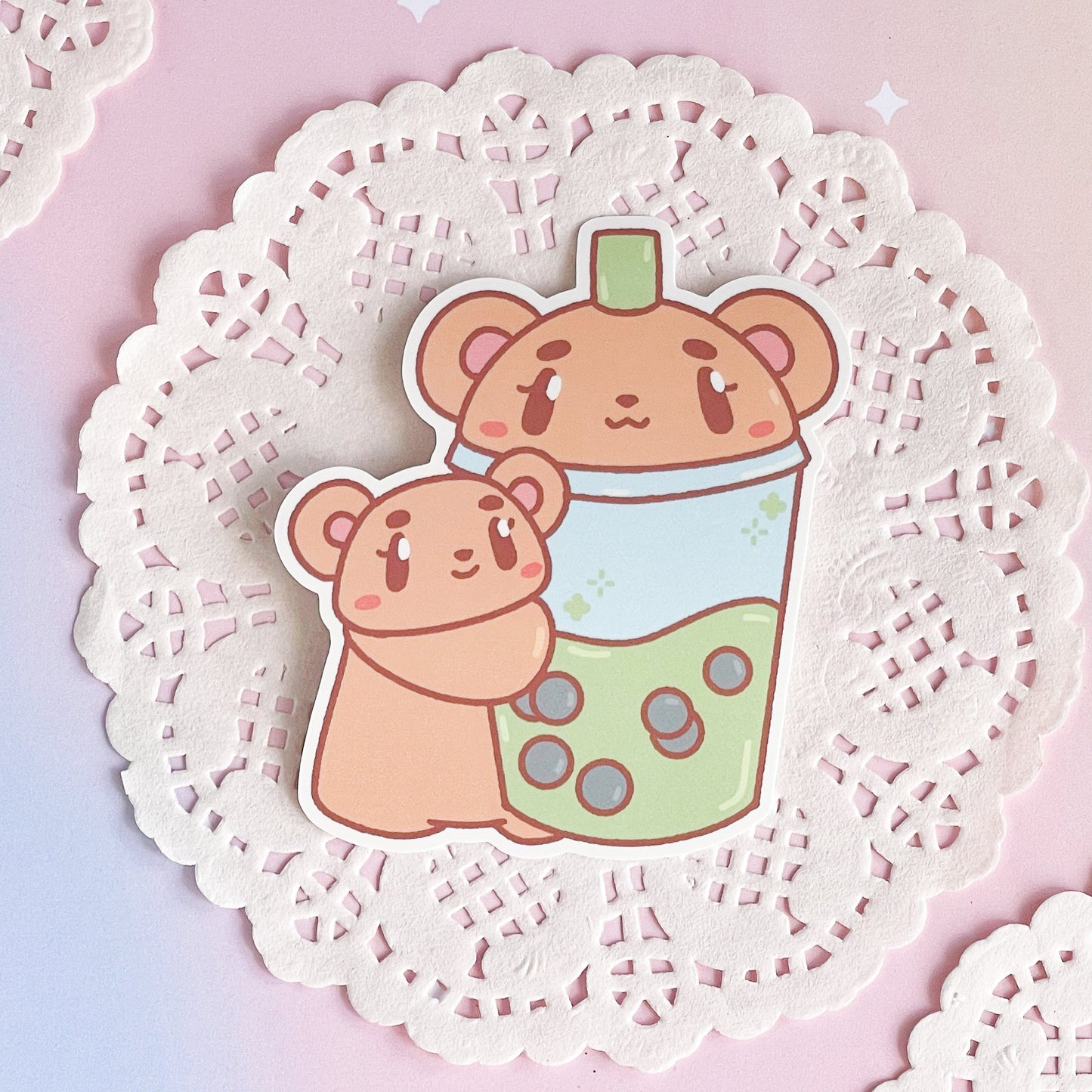 Berry Bubble Tea Die Cut Sticker
