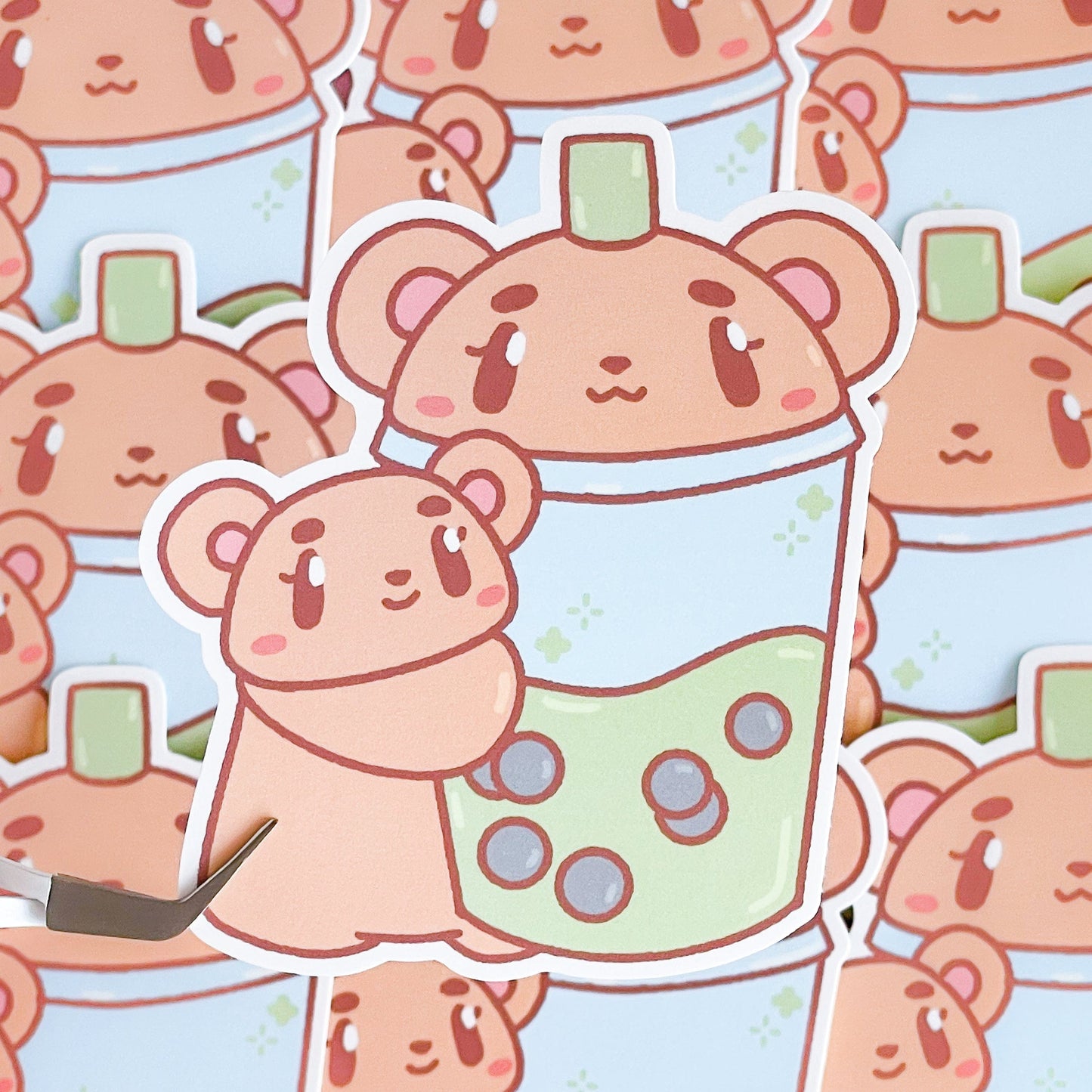 Berry Bubble Tea Die Cut Sticker