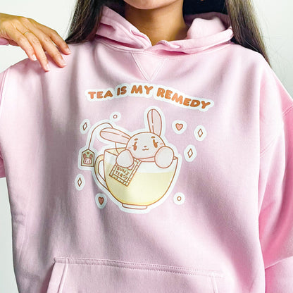 Tea Is My Remedy Pink Hoodie