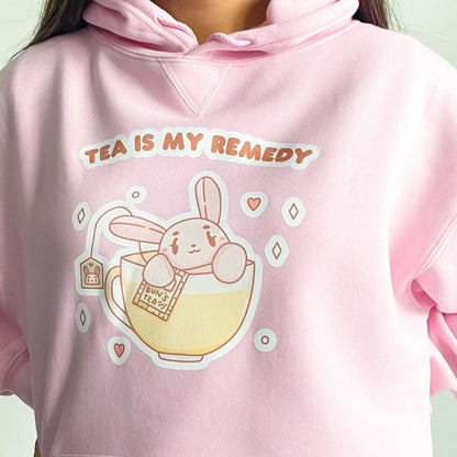 Tea Is My Remedy Pink Hoodie