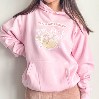 Tea Is My Remedy Pink Hoodie