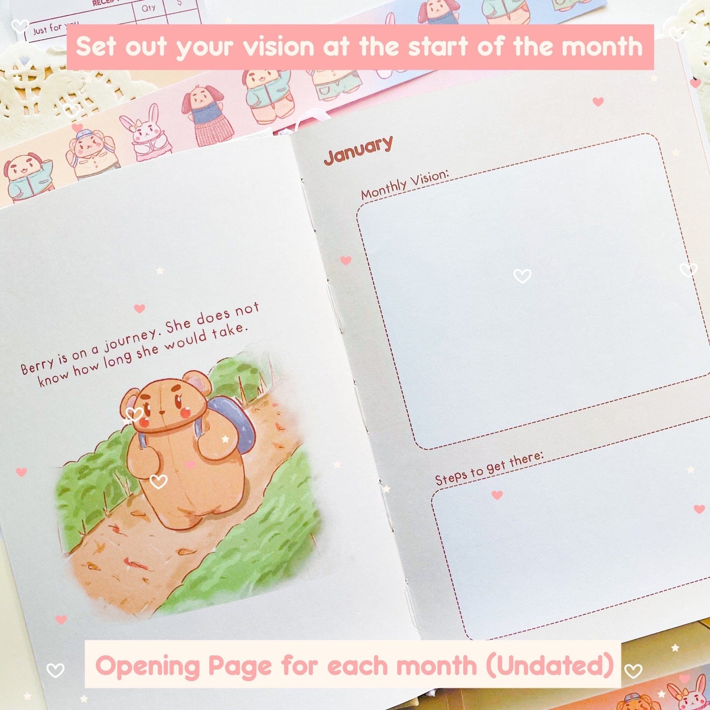 all in one kawaii notebook month reflection